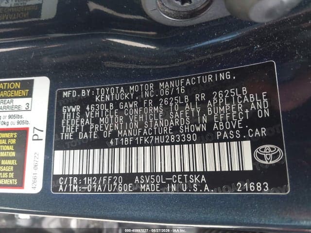 2017 TOYOTA CAMRY SE 9