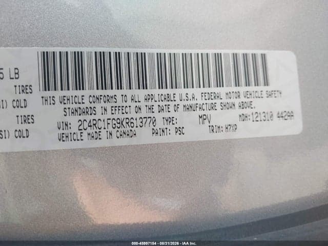 2019 CHRYSLER PACIFICA TOURING PLUS 8