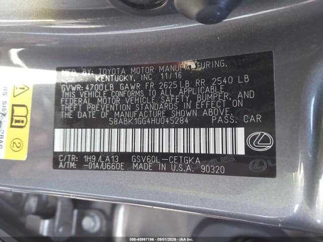2017 LEXUS ES 350 9