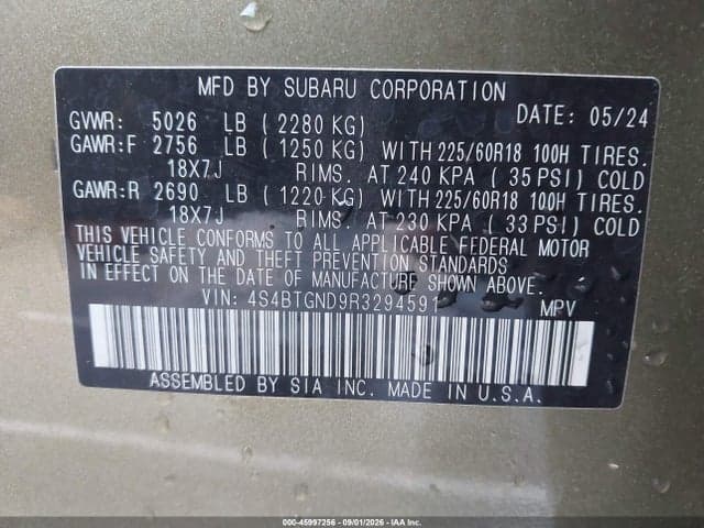 2024 SUBARU OUTBACK LIMITED XT 9