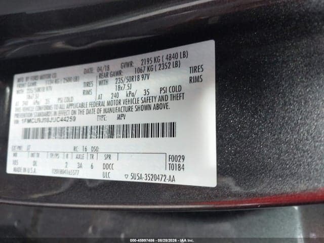 2018 FORD ESCAPE TITANIUM 9