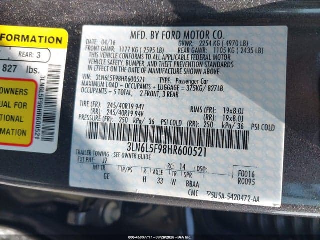 2017 LINCOLN MKZ RESERVE 9