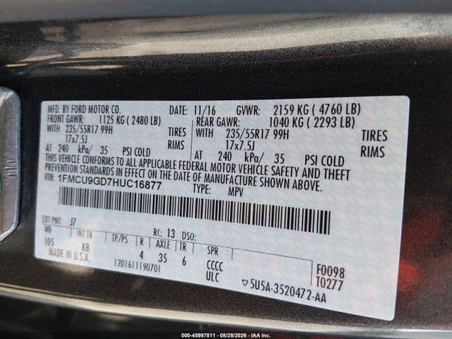 2017 FORD ESCAPE SE 9