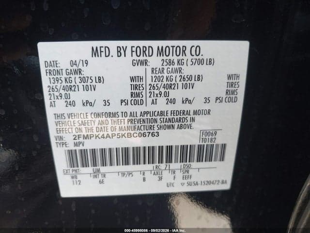 2019 FORD EDGE ST 9
