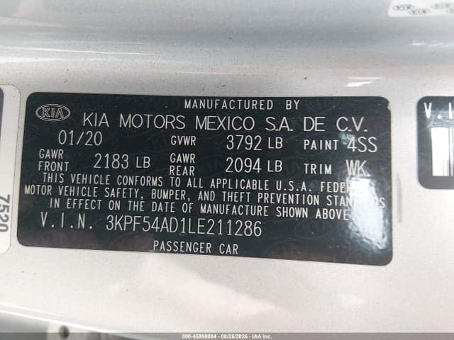 2020 KIA FORTE EX 9