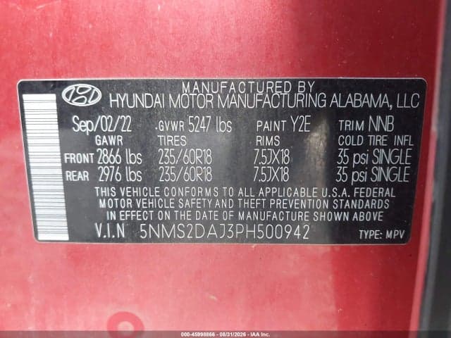2023 HYUNDAI SANTA FE SEL 9