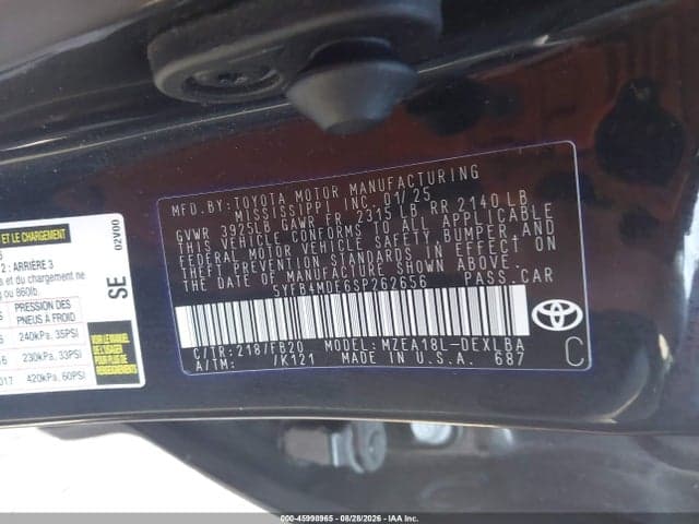 2025 TOYOTA COROLLA LE 9