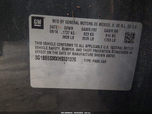 2017 CHEVROLET CRUZE LT AUTO 9