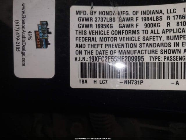 2017 HONDA CIVIC LX 9