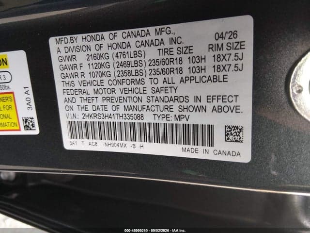 2026 HONDA CR-V EX 2WD 9
