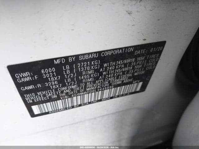 2020 SUBARU ASCENT PREMIUM 9