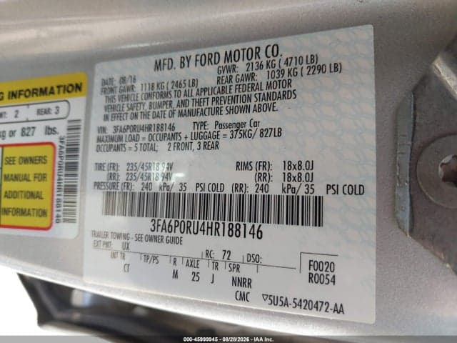 2017 FORD FUSION HYBRID TITANIUM 9