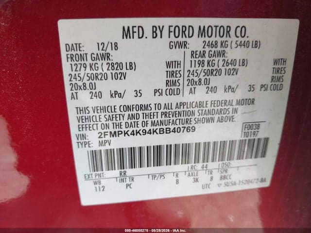 2019 FORD EDGE TITANIUM 9
