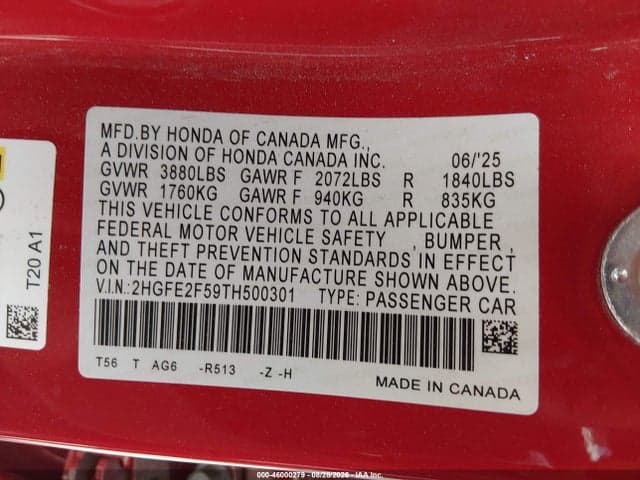 2026 HONDA CIVIC SPORT 9