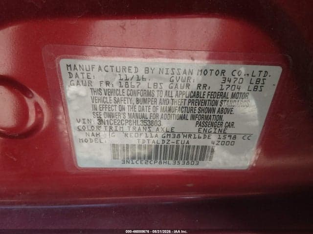 2017 NISSAN VERSA NOTE SV 9