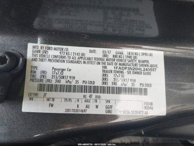 2017 FORD FOCUS TITANIUM 9