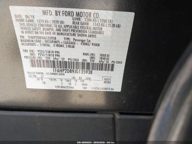 2018 FORD TAURUS SE 9