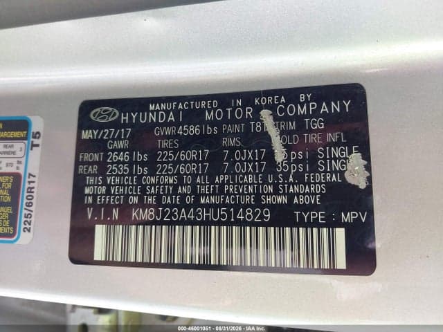 2017 HYUNDAI TUCSON SE 9