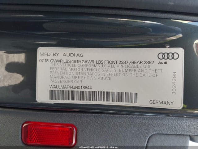 2018 AUDI A4 2.0T TECH ULTRA PREMIUM/2.0T ULTRA PREMIUM 9