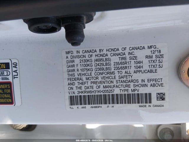 2019 HONDA CR-V LX 9