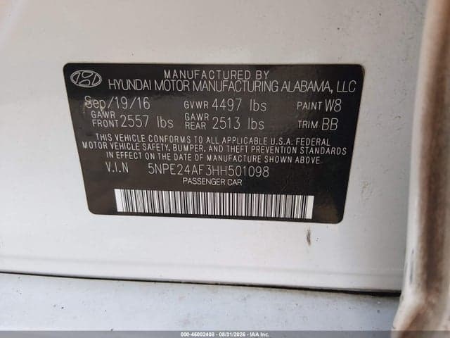 2017 HYUNDAI SONATA SE 9