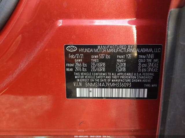 2021 HYUNDAI SANTA FE SE 9