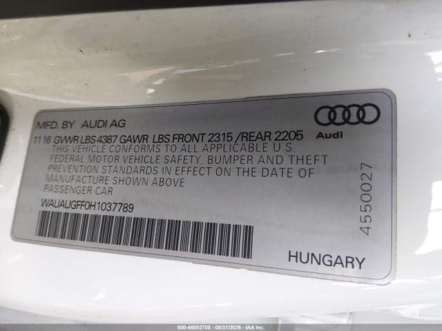 2017 AUDI A3 2.0T PREMIUM 9