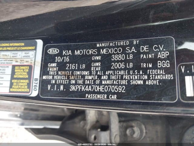 2017 KIA FORTE LX 9