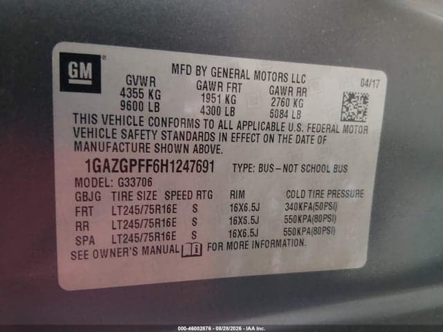 2017 CHEVROLET EXPRESS 3500 LT 9