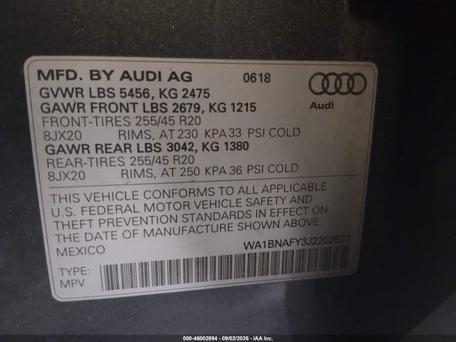 2018 AUDI Q5 2.0T PREMIUM/2.0T TECH PREMIUM 9