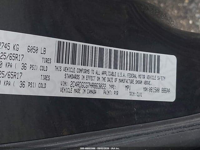 2017 DODGE GRAND CARAVAN SXT 9