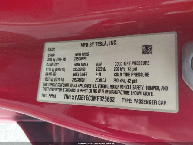 2021 TESLA MODEL 3 PERFORMANCE DUAL MOTOR ALL-WHEEL DRIVE 9