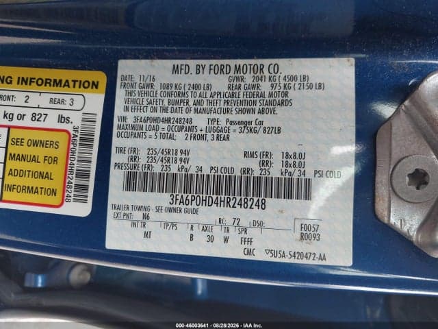 2017 FORD FUSION SE 9