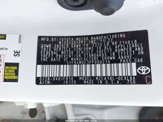 2023 TOYOTA COROLLA LE 9