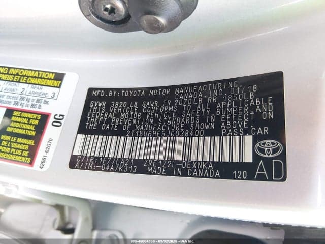 2018 TOYOTA COROLLA XLE 9