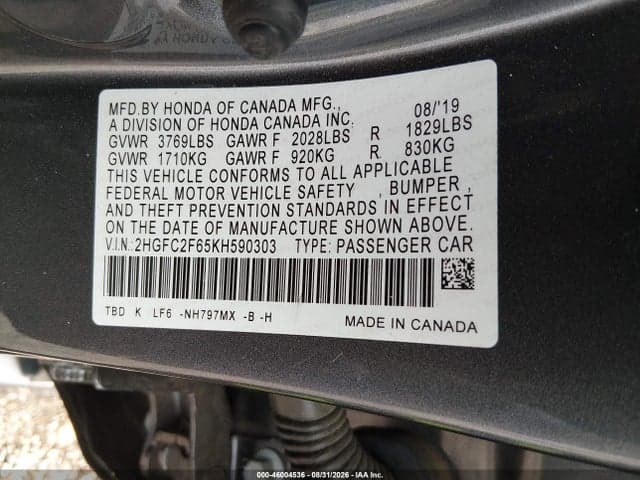 2019 HONDA CIVIC LX 9