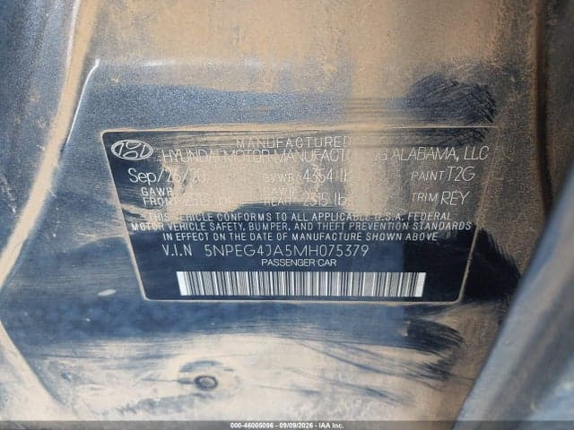 2021 HYUNDAI SONATA SE 9