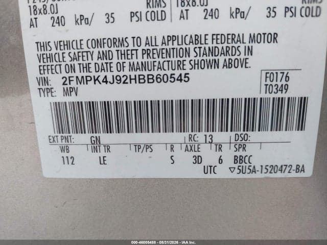 2017 FORD EDGE SEL 9