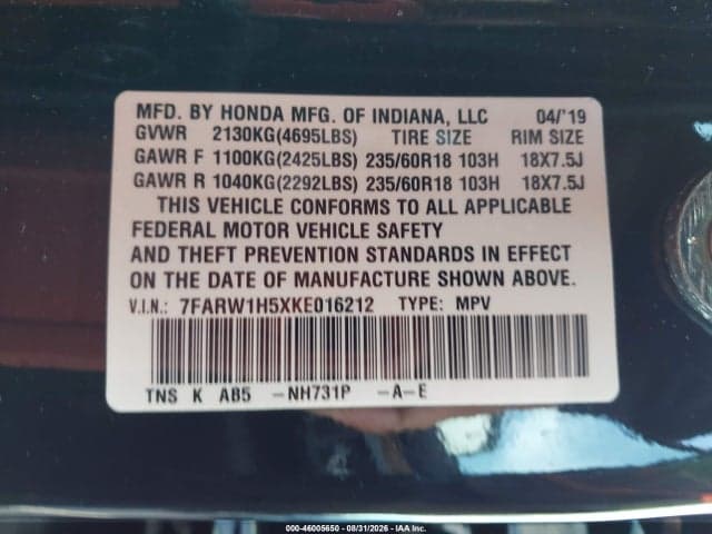 2019 HONDA CR-V EX 9