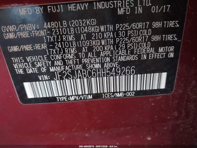 2017 SUBARU FORESTER 2.5I 9