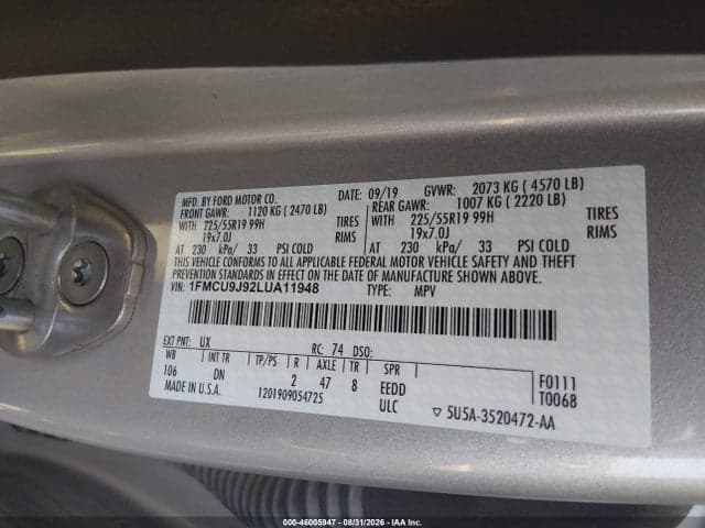 2020 FORD ESCAPE TITANIUM 9