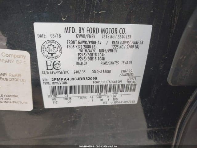 2018 FORD EDGE SEL 9