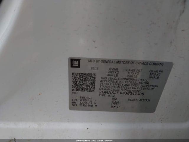 2018 CHEVROLET EQUINOX LT 9