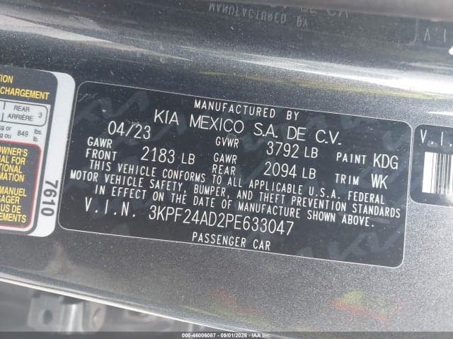 2023 KIA FORTE LXS 9