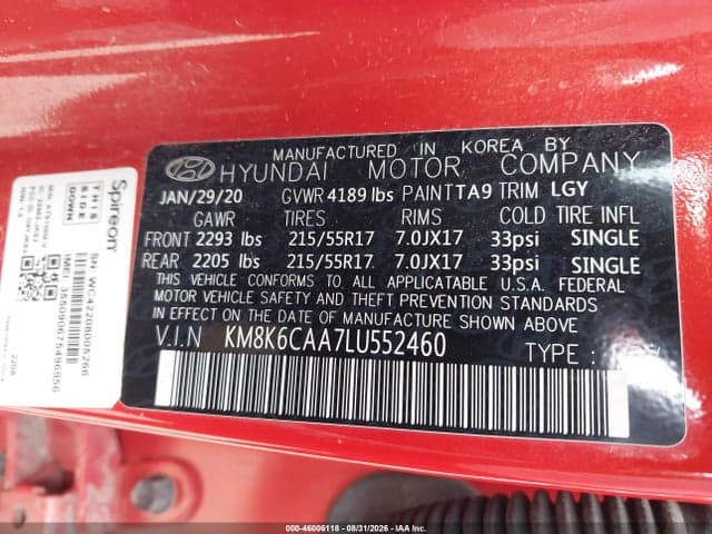 2020 HYUNDAI KONA SEL PLUS 9