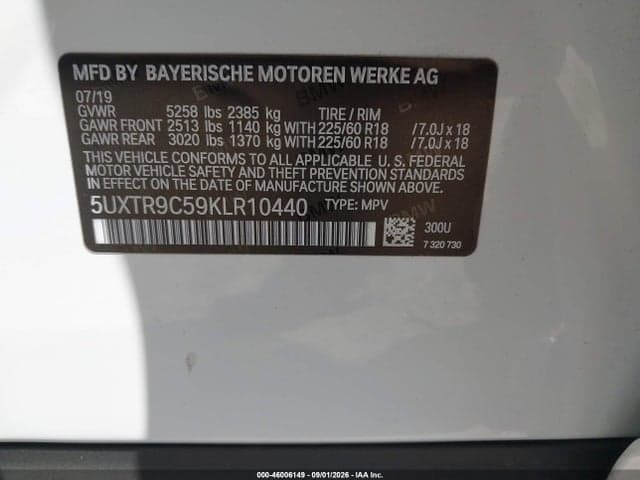 2019 BMW X3 XDRIVE30I 9