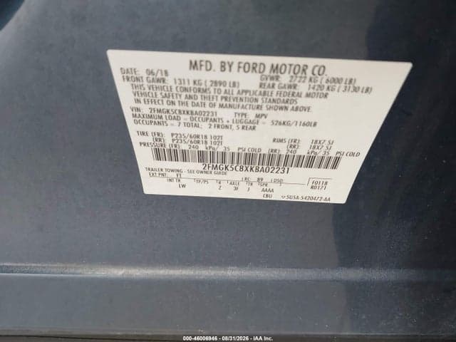 2019 FORD FLEX SEL 9