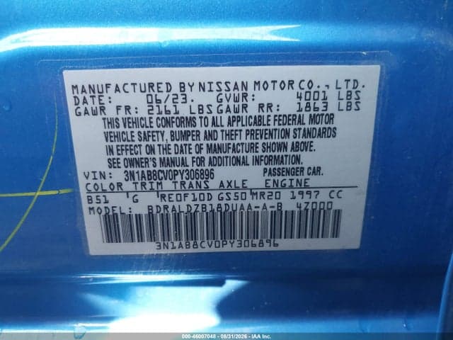 2023 NISSAN SENTRA SV XTRONIC CVT 9