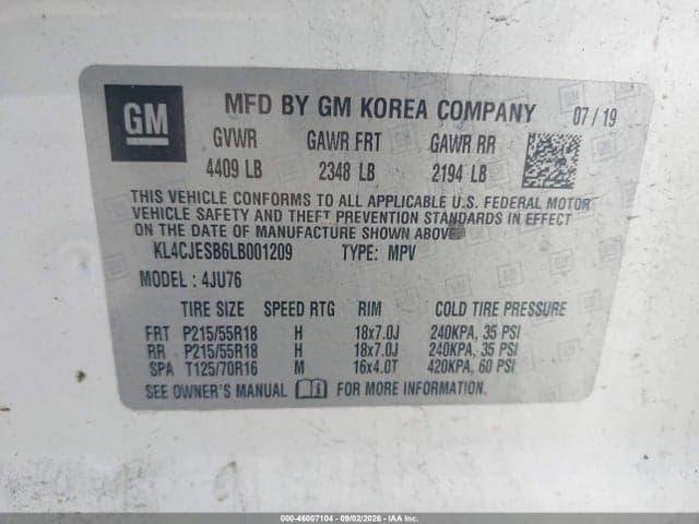 2020 BUICK ENCORE AWD PREFERRED 9