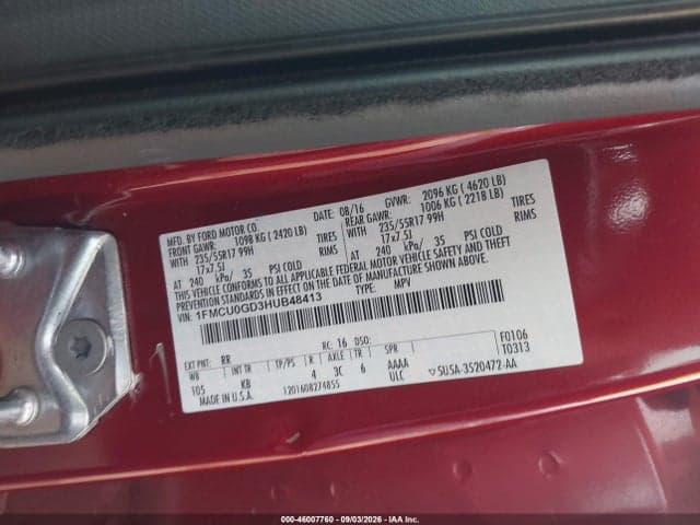 2017 FORD ESCAPE SE 9